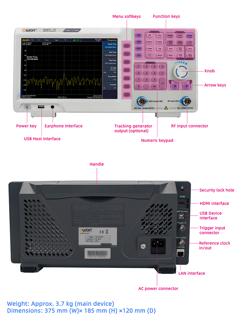 Spectrum Analyzer Tracking Generator 1.5Ghz - 휴대용 스펙트럼 분석기 9kHz~1.5GHz(트래킹 신호 발생기